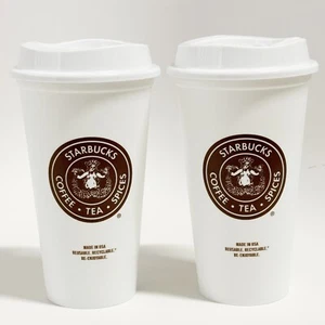 Starbucks Pike Place Original Logo Plastic Reusable Hot Cup, Set of 2 Cups - Picture 1 of 4