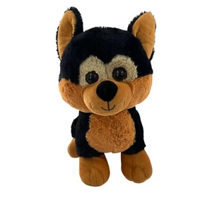 Six Flags Plush Stuffed Dog Toy 14" Black & Brown Puppy a - Picture 1 of 9