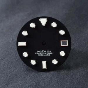 DS GS Matte Dial HQ S Logo Mod Is Fit for Nh35 Classic Black.BGW9 Blue lume - Bild 1 von 6