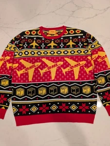DHL Shipping Ugly Christmas holiday Sweater Men’s sweater Large RARE - Picture 1 of 6