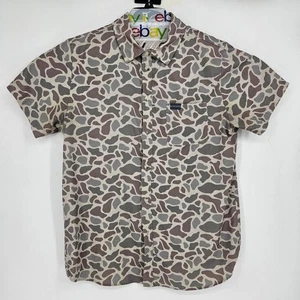 Burlebo Hemd Herren Large Kurzarm Camouflage AOP Knopfleiste Freizeit Preppy - Bild 1 von 11