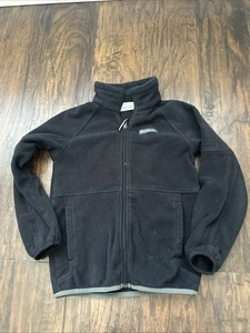 Columbia Jacket Boys Small Black Fleece Full Zip Outdoor Hiking Warm Sz 8 - Picture 1 of 5