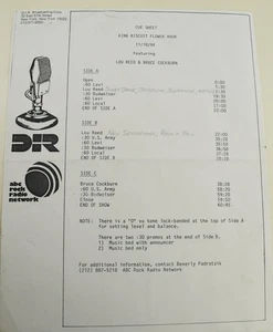 Lou Reed Promo DJ, King Biscuit Flower Hour 3 Sided 2LP 1974 Plus Bruce Cockburn - Imagen 1 de 5