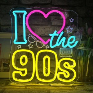 I Love the 90s Leuchtreklame Dimmbar Back To The 90's LED Schilder für Wanddeko C... - Bild 1 von 7