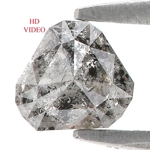 0.66 CT Natural Loose Triangle Diamond 5.25 MM Salt And Pepper Diamond LQ1334 - Picture 1 of 8