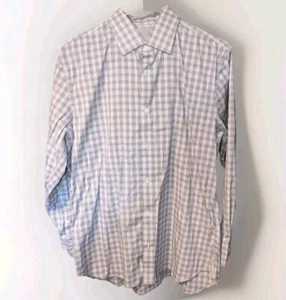 BONOBOS Oberhemd Herren 16,5-33 weiß mit blau/grau kariert Slim Fit Langarm - Bild 1 von 3