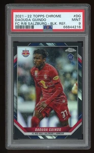 2021-22 Topps Chrome Salzburg Daouda Guindo Black Refractor RC #/15 PSA 9 MINT - Picture 1 of 2