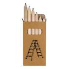6 X 'Stepladder' Short 85Mm Pencils / Coloured Pencil Set (Pe00001743)