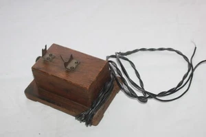 Antik/Vintage Telegraph auf Holz montiert unmarkierte primitive Teile - Bild 1 von 15