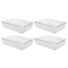 Pyrex Simply Store 7210 Rectangle Clear Glass Food Storage Dish (4-Pack)
