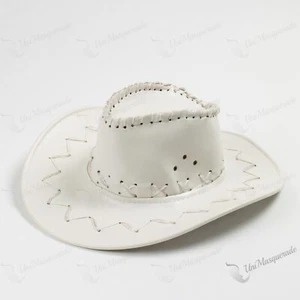 White Cowboy Cowgirl Hat Adult Western For Party with NEON LED Light - Picture 1 of 5
