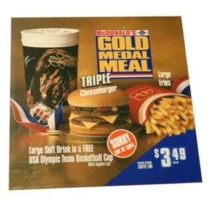 Vintage 1992 McDonald's Michael Jordan Gold Medal Meal Dream Team Cup Sign - Bild 1 von 7