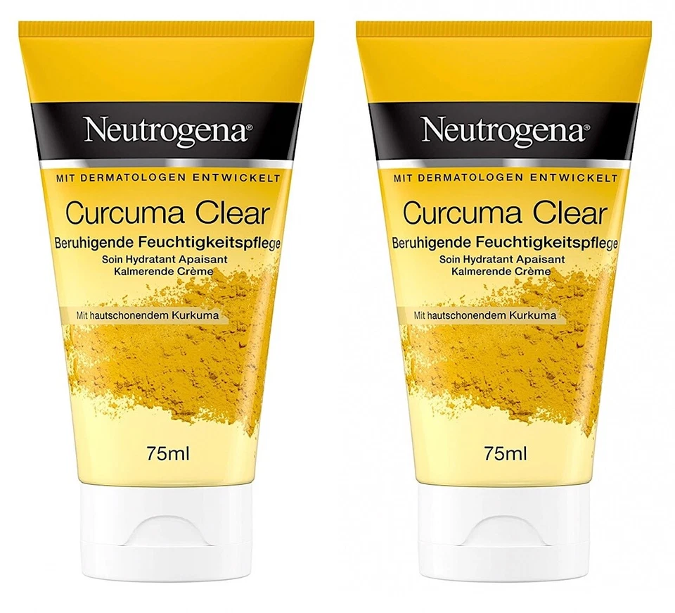 ✅Neutrogena Curcuma Clear Gesichtscreme, Beruhigende Feuchtigkeitscreme 2x 75ml✅