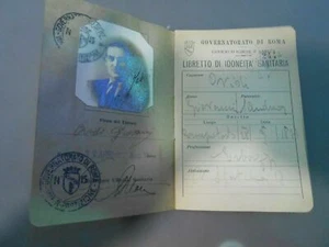VECCHIO DOCUMENTO LIBRETTO DI IDONEITA SANITARIA 1937 - Picture 1 of 2