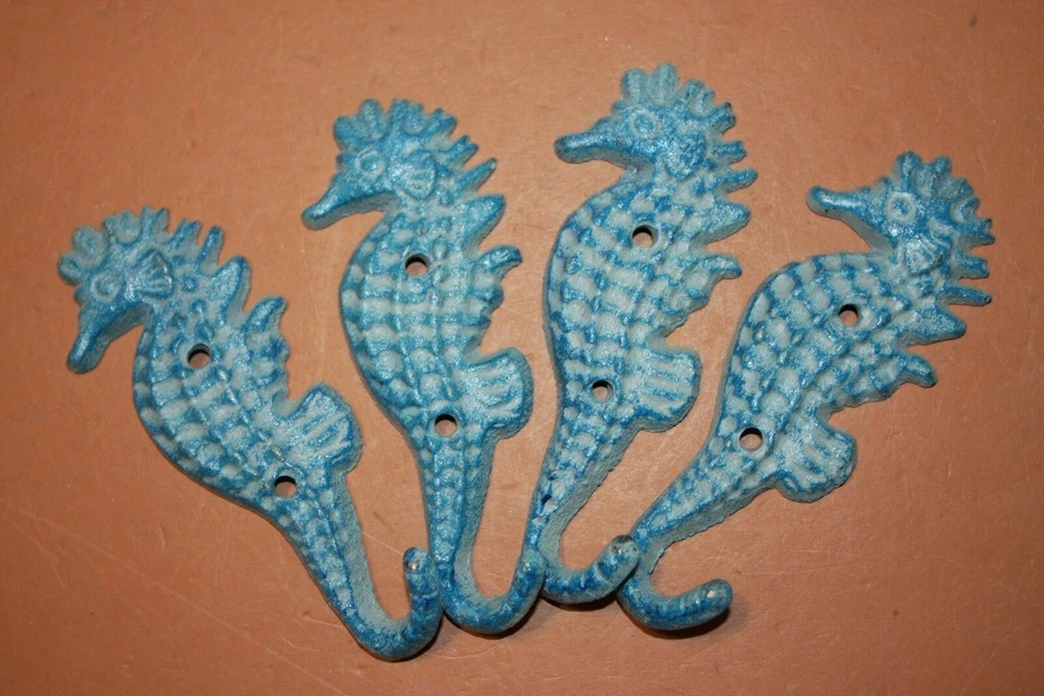 GANCHOS DE PARED CABALLITO DE MAR, decoración de playa, decoración de baño, decoración de habitación con tema de océano, N-02 Foto 1 de 1