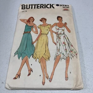 Butterick 3791 Misses Kleid Gr. A (6-8-10) Taschentuchsaum ungeschnitten Vintage - Bild 1 von 4