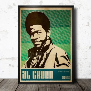 Al Green Art Poster Music Soul Funk Otis Redding Curtis Mayfield Bobby Womack - Picture 1 of 1