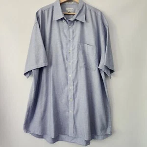 Cutter & Buck blue small plaid texture short sleeve button front shirt size 2XT - Picture 1 of 5