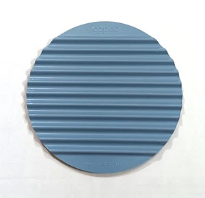 Vintage Copco Trivet Ribbed Melamine Hot Plate Steel Blue Round 7.5" Taiwan - Picture 1 of 14