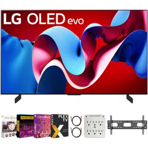 LG 42" OLED evo C4 Series Smart TV 4K Processor (2024) w/ Movies Streaming Pack - Picture 1 of 12