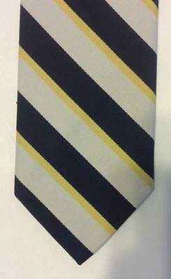 Винтажный галстук John Weitz серый синий и желтый диагональная полоса печать полиэстер - Изображение 1 из 4