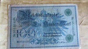 Banknote Deutschland Deutsches Reich Reichsbanknote 100 Mark von 1908 - Bild 1 von 2