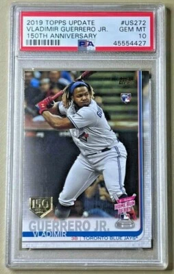 VLADIMIR GUERRERO JR. 2019 Topps Update US272 PSA 10 Rookie RC 150th Anniversary - Image 1 of 2