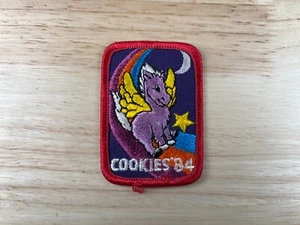Vintage Girl Scout Cookies '84 Pegasus Rainbow 2x3" Patch - Picture 1 of 2