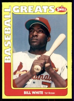 1991 SWELL BASEBALL GREATS - #96 BILL WHITE ST. LOUIS CARDINALS - Image 1 of 2