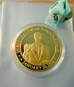 BARACK OBAMA METAL COIN CARD PBO CARTE MEDAL PIECE COMMEMORATIVE SOUVENIR MINT - Picture 1 of 5