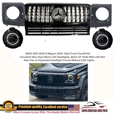 2020 G63 upgrade Headlights + Grille + Bezels 07-18 G500 G55 G550 Facelfit kit - Image 1 of 4