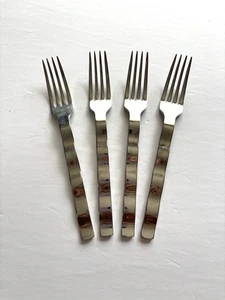 4 Dinner Forks ROLLERCOASTER by Farberware Stainless Steel 18/8 Korea 7 3/4" - Picture 1 of 3