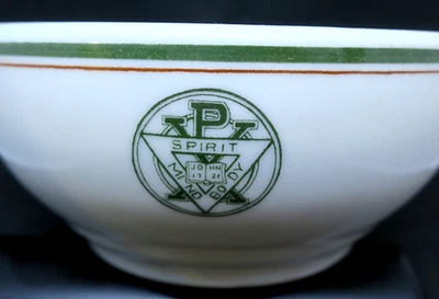 Cuenco de cerámica de colección YMCA finales de 1890 Albert Pick & Co 5" de diámetro Foto 1 de 4