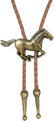 Corbata Vaquera Occidental Horse Bolo para Hombres Mujeres Ajustable Cuero Marrón Cor Foto 1 de 4