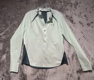 Under Armour женщин 1/2 молнии работает пуловер свитер размер XL Baby синий - Изображение 1 из 4