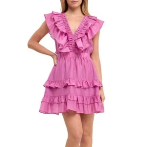 Endless Minikleid Rose Lila Flieder Rüschen - Bild 1 von 10