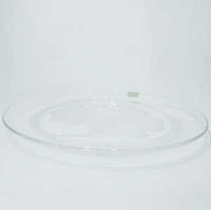 Vtg Signed Lalique France Capucines Crystal 8.25 Inch Luncheon Dessert Plate EUC - Picture 1 of 8
