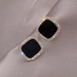 Cubic Zirconia Earrings Crystal Rhinestone Ear Studs Earrings Wedding Jewe~*e - Picture 1 of 7