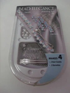 Bead Elegance Jewelry Kit Pearls Makes 2 Barrettes AND 2 Hair Combs - Picture 1 of 4