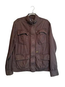 G Star Raw Originals Denim Brown Military Jacket Size XL 100% Cotton - Picture 1 of 11