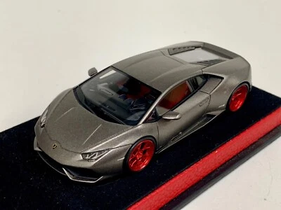 1/43 Looksmart Lamborghini Huracan Matte Grey red Forgiato Wheels Leather - Image 1 of 4
