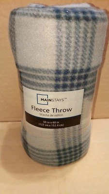 Manta polar estampada multicolor tartán azul 50 x 60 Mainstay Foto 1 de 3