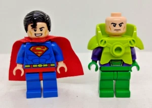 LEGO Super Heroes Minifigure Minifig Superman W Cape And Lex Luthor Battle Armor - Picture 1 of 6