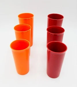 Tupperware Vasos Apilables Cosecha Colores 2 Juegos Naranja Rojo 107 115 116 - Imagen 1 de 6