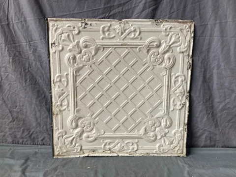 Antique Tin Ceiling  2' x 2' Shabby Tile 24" SQ Chic VTG Crafts 64-23A Cover