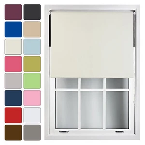 Blackout Roller Blinds Trimmable Thermal Blind Up to 240cm Wide - Many Colours - Picture 1 of 46
