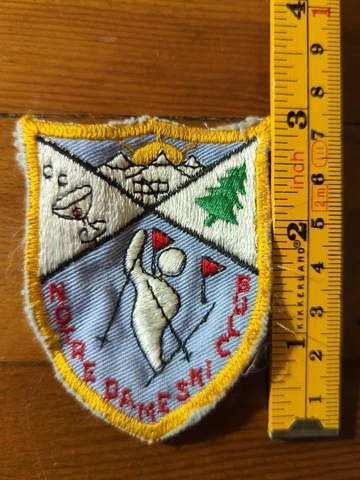 Vintage Notre Dame Ski club Patch 3" X 2.5" Cover
