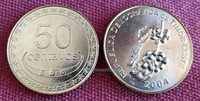 EAST TIMOR 50 CENTAVOS 2004 "INDONESIA" GRAPES FRUIT UNC NEW COIN G388
