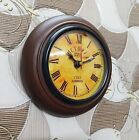 Vintage Antique Wood Wall Clock Small Clock Battery operated study room office