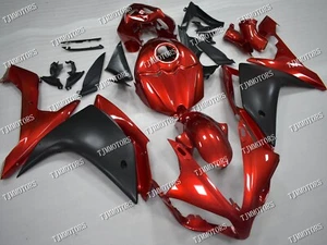 Fit for 07-08 YZF R1 Matt Black & Candy Red ABS Injection Bodywork Fairing Panel - Picture 1 of 9